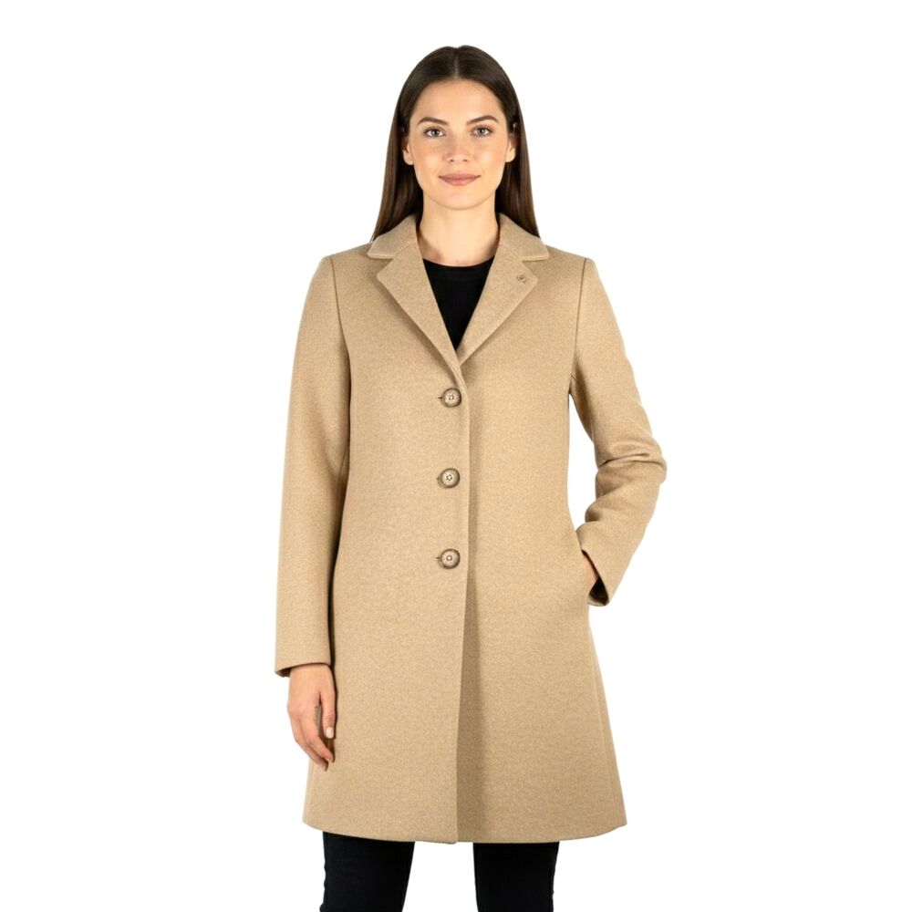 Calvin Klein Women's Camel Single Breasted Peacoat Jacket